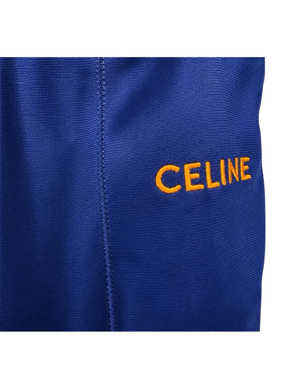 $1350 CELINE Double Jersey Vintage Track Pants Navy Orange Stripe S Made In Ital - Picture 4 of 6
